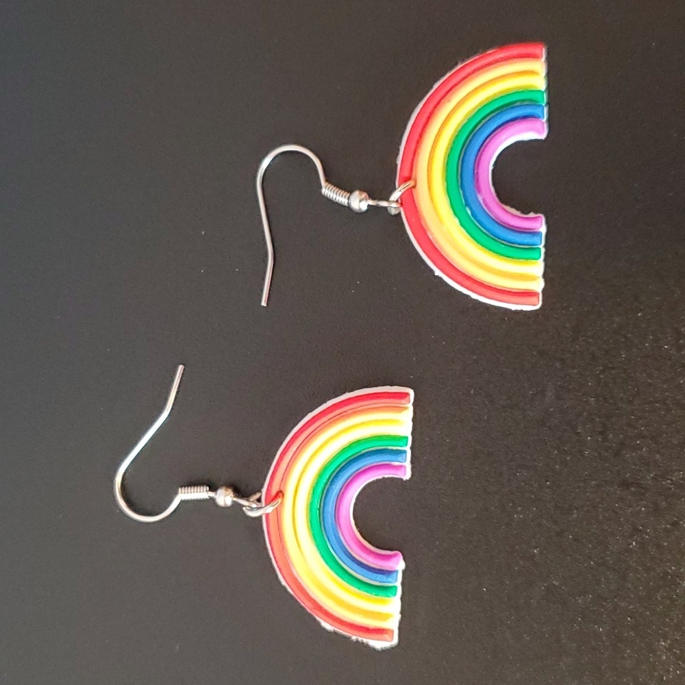 Pierced Rainbow Earrings